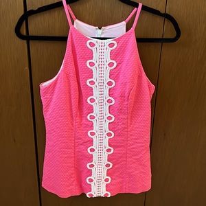 Lilly pulitzer size 0 pink and white top